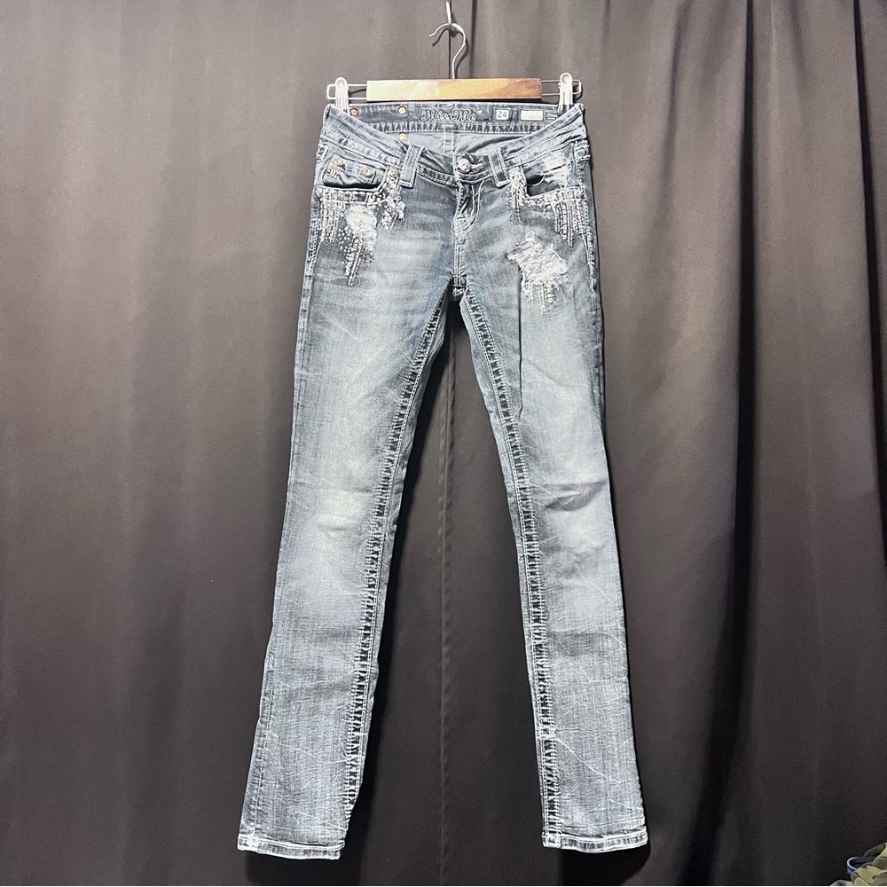 Miss Me Women's Skinny Jeans - Distressed Blue